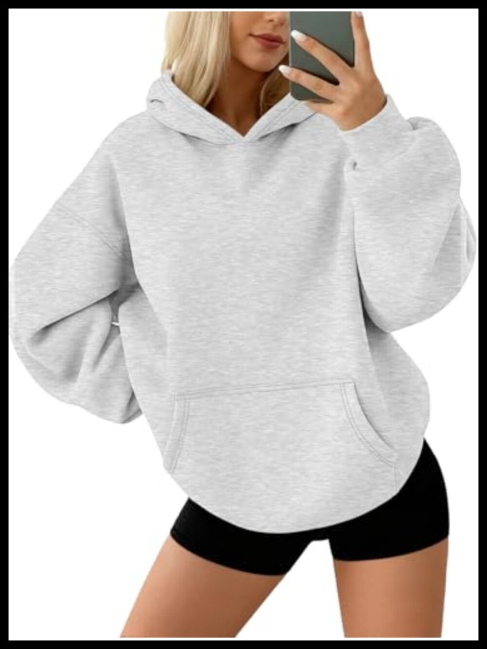 Womens Oversized Fleece Hoodie Cotton Polyester Pullover Sweatshirt